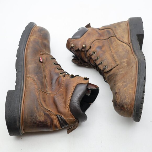Red Wing Men's 10.5 EE Brown Leather Boots 2212 Steel Toe Work Safety DynaForce - Picture 7 of 10